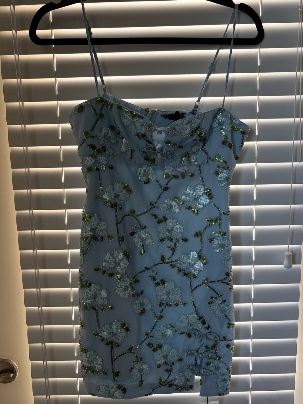 MAJORELLE Lucia Mini Dress in Baby Blue // Size Small - Picture 4 of 6
